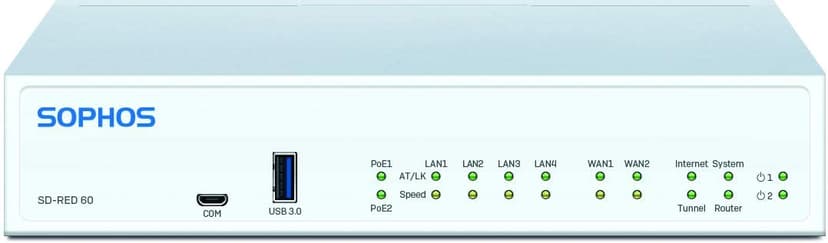 Sophos SD-RED 60 nettverksadministrasjonsenhet 850 Mbit/s Strøm over Ethernet (PoE)