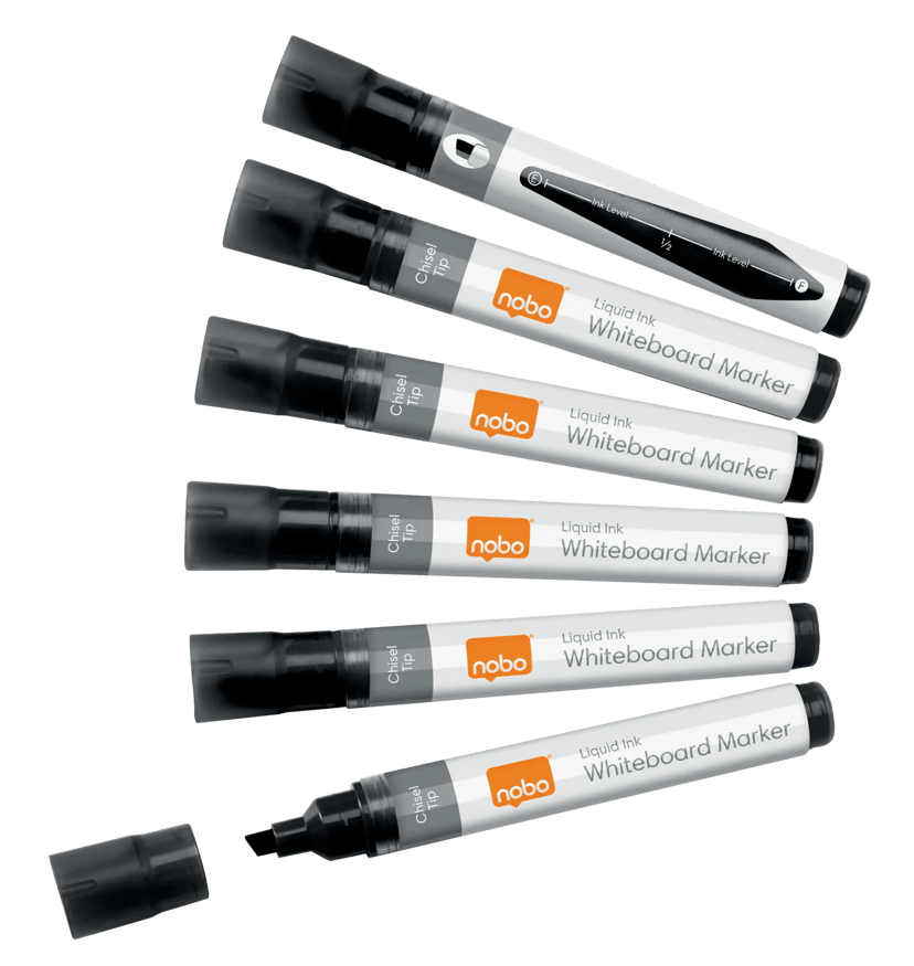 Nobo Pennen Vloeibaar Inkt Meestalpunt 4mm Zwart 10st - Whiteboard