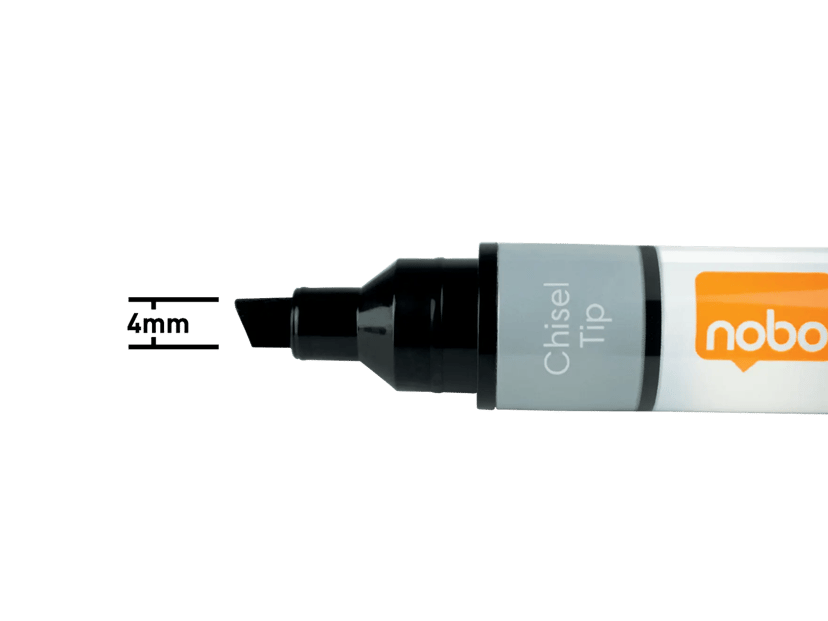 Nobo Pennen Vloeibaar Inkt Meestalpunt 4mm Zwart 10st - Whiteboard