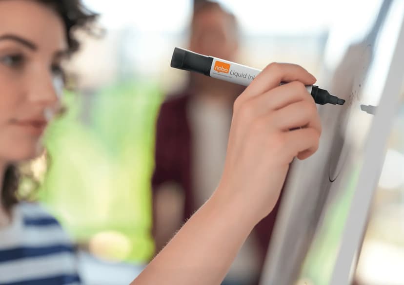 Nobo Pennen Vloeibaar Inkt Meestalpunt 4mm Zwart 10st - Whiteboard