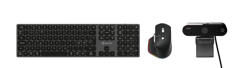 Voxicon Office Prime Kit - Keyboard - Mouse - Webcam Langaton Pohjoismainen