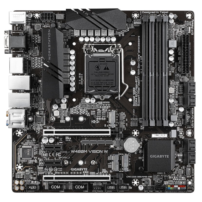 ASRock GIGABYTE W480M VISION W emolevy Intel W480 Express LGA 1200 (Socket H5) mikro ATX LGA 1200 Micro-ATX