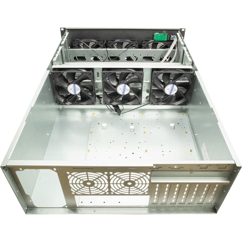 Inter-Tech 4F28 Mining Rack 4U 19" Rack Silver, Svart
