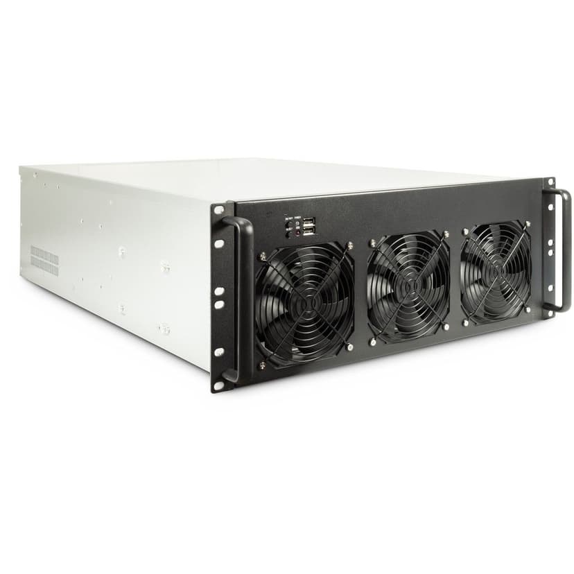 Inter-Tech 4F28 Mining Rack 4U 19" Rack Silver, Svart