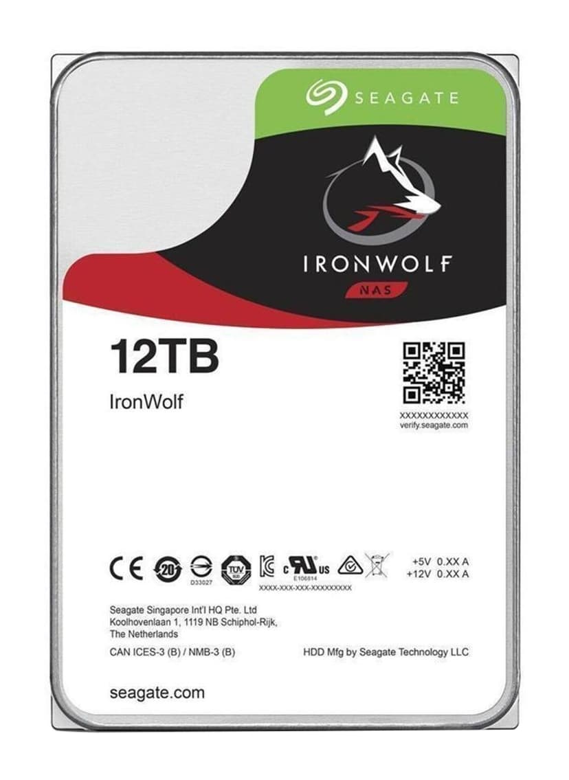 Seagate IronWolf 12TB 3.5" 7200r/min SATA 6.0 Gbit/s Harddisk