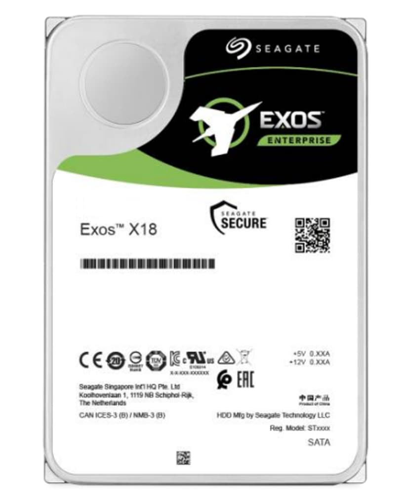 Seagate EXOS X18 14TB 512E/4KN SED 3.5" 7200r/min SATA 6.0 Gbit/s Harddisk
