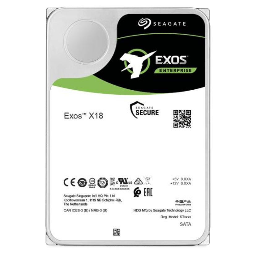 Seagate EXOS X18 12TB 512E/4KN 3.5" 7200r/min SAS Harddisk