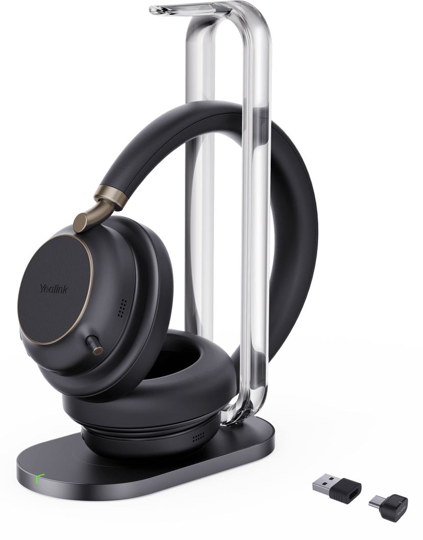 Yealink BH76 Plus with Charging Stand Stereo USB-A, USB-C Microsoft Teams Musta