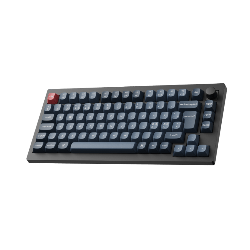 Keychron V1 Max Knob Carbon Back Trådbunden och trådlös Gateron Jupiter Banana Nordisk