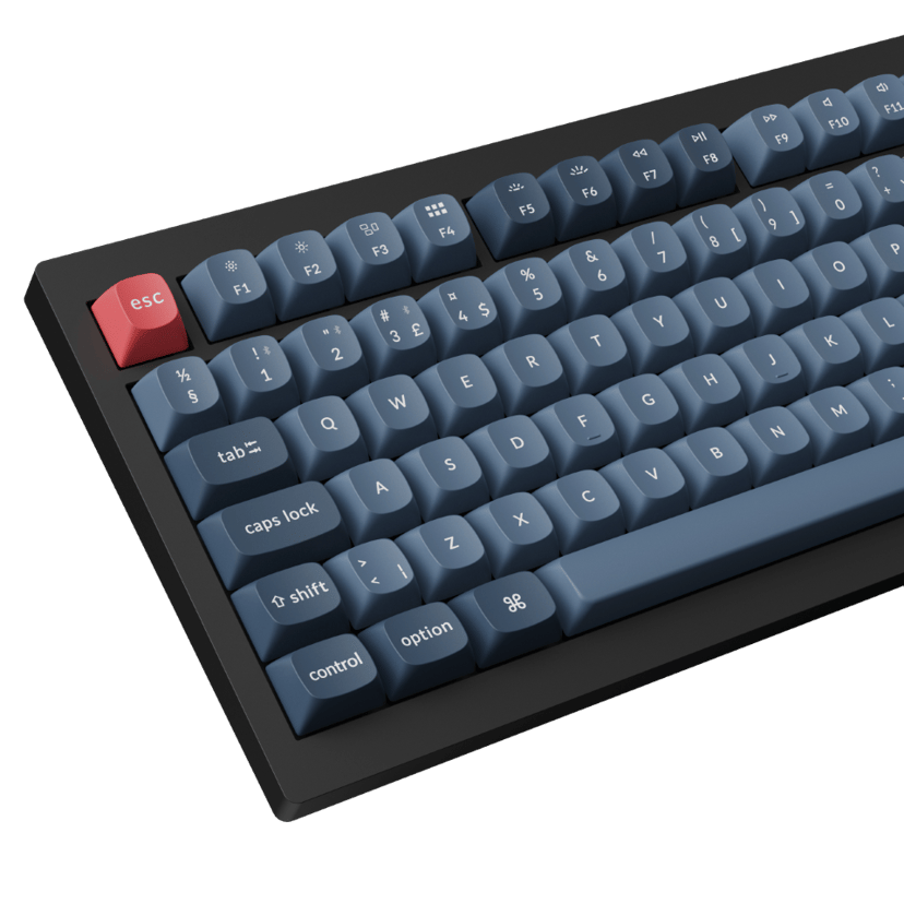 Keychron V1 Max Knob Carbon Back Kablet og trådløst Gateron Jupiter Banana Nordisk