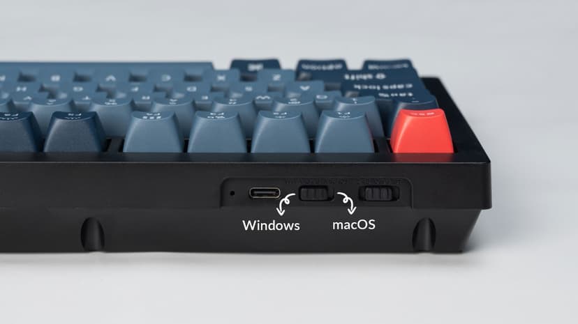 Keychron V1 Max Knob Carbon Back Trådbunden och trådlös Gateron Jupiter Banana Nordisk