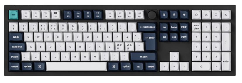 Keychron Q6 Max Knob Cabon Black Trådbunden och trådlös Gateron Jupiter Banana Nordisk