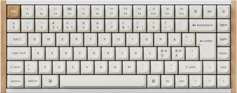Keychron K2 HE SE QMK Wood - (Kuppvare klasse 2) Kablet og trådløst Gateron Double-Rail Magnetic Nebula Nordisk