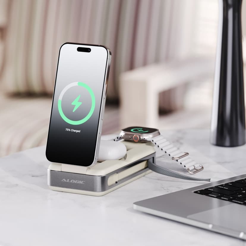 Alogic Roam Powerbank Qi2 100w 21000, 77mAh Sort