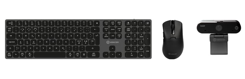 Voxicon Office Kit Prime Ultra - Keyboard - Mouse - Webcam Langaton Pohjoismainen