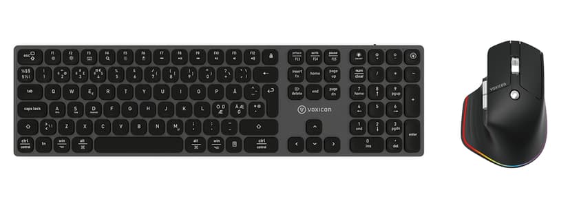 Voxicon Prime Keyboard and mouse Kit BT - Wireless Trådløs Nordisk