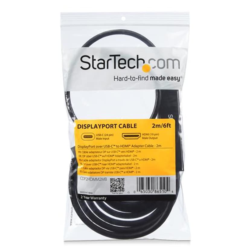 Startech USB-C to HDMI Adapter ekstern videoadapter 1m USB-C HDMI Svart