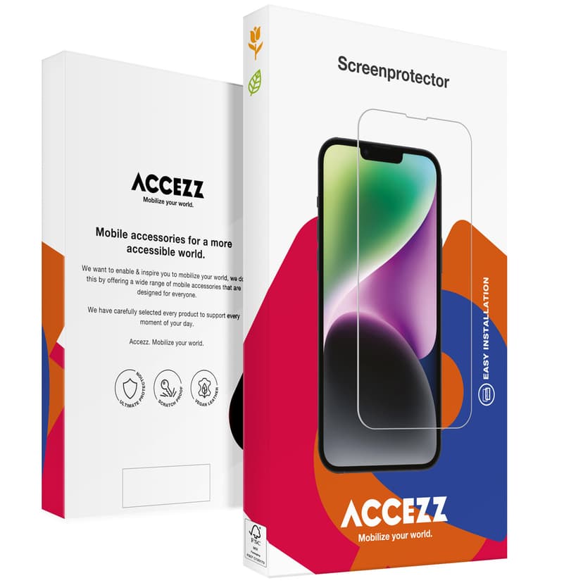 Accezz Gehard Glas Screenprotector iPhone 15 / 15 Pro