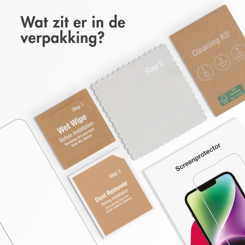 Accezz Gehard Glas Screenprotector iPhone 15 / 15 Pro