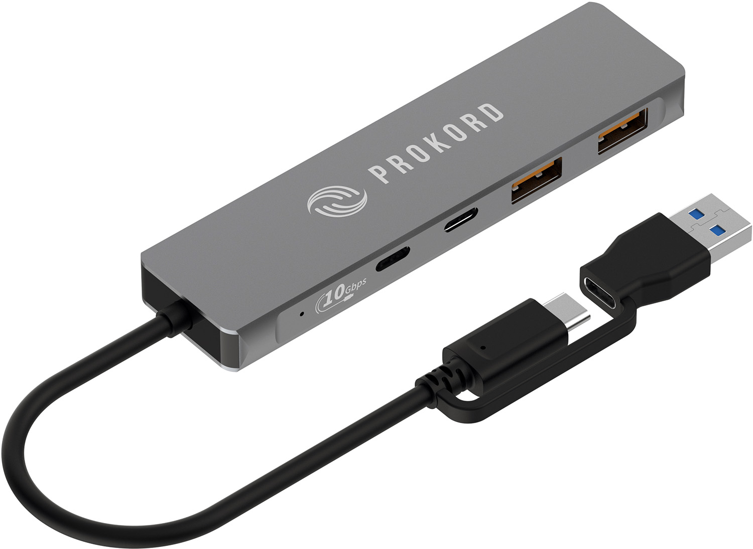 Prokord USB 3.2 Gen 2-hub - 4-porter USB-A og USB-C, 10 Gbps