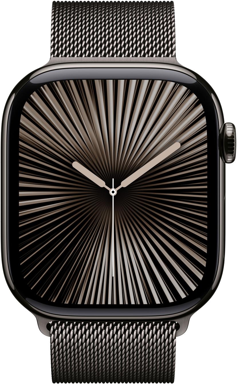 Apple Watch Series 10 GPS + Cellular 46mm Slate Titanium Case with Slate Milanese Loop - S/M