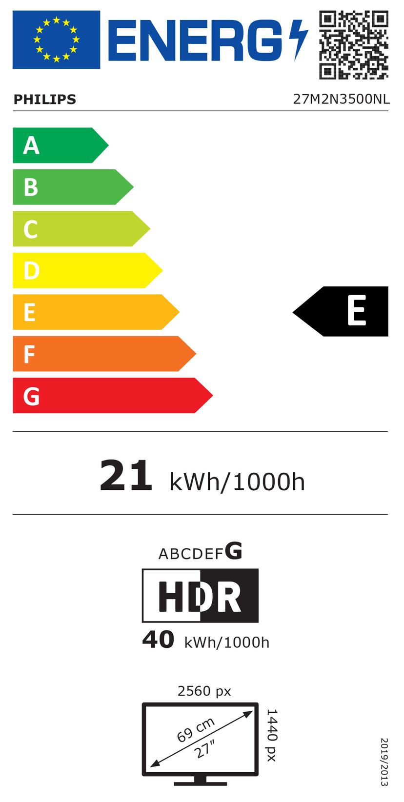 Philips Evnia 27M2N3500NL  - (Kuppvare klasse 2) 27, 27 inch / 68.5 cm" 2560 × 1440pixels Fast VA 16:9 180Hz
