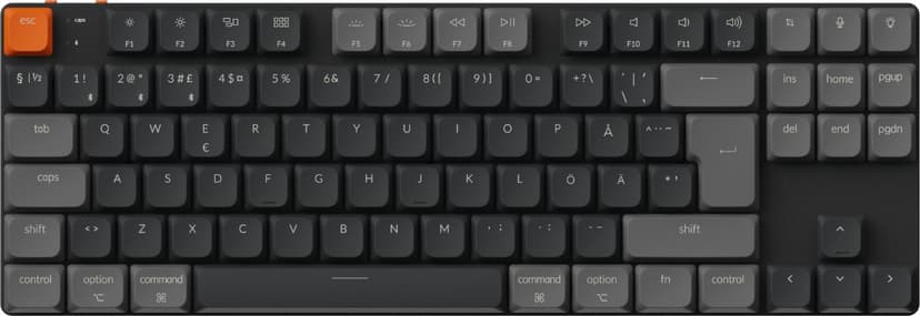 Keychron K1v6 RGB Aluminum Hot Swap QMK Trådbunden och trådlös Keychron Lågprofil 2.0 Röd Nordisk