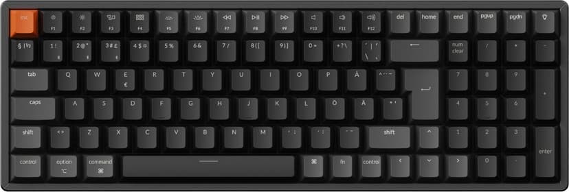 Keychron K4v3 RGB Aluminum Hot Swap QMK Kablet og trådløs Keychron Super Red Nordisk
