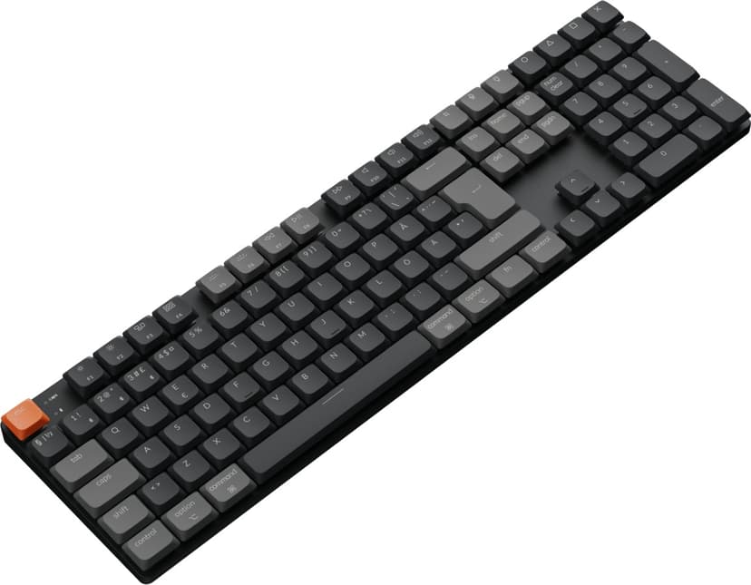 Keychron K5v2 RGB Aluminum Hot Swap QMK Kabel & Trådlös Keychron Lågprofil 2.0 Röd Nordic