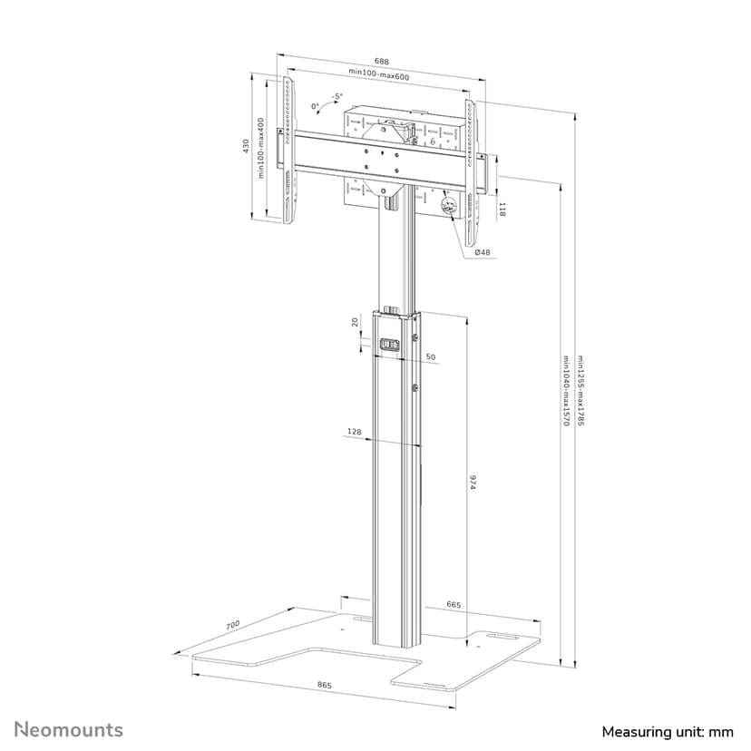 Neomounts FL45S-825BL1 TV floor stand 37-75"