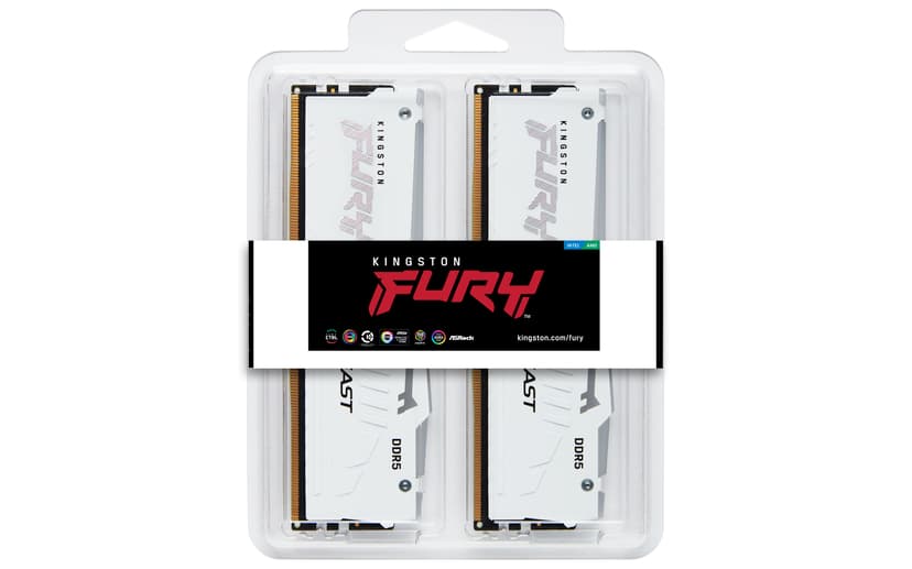 Kingston Fury Beast RGB XMP/EXPO White 32GB 6400MT/s DDR5 288-pin DIMM