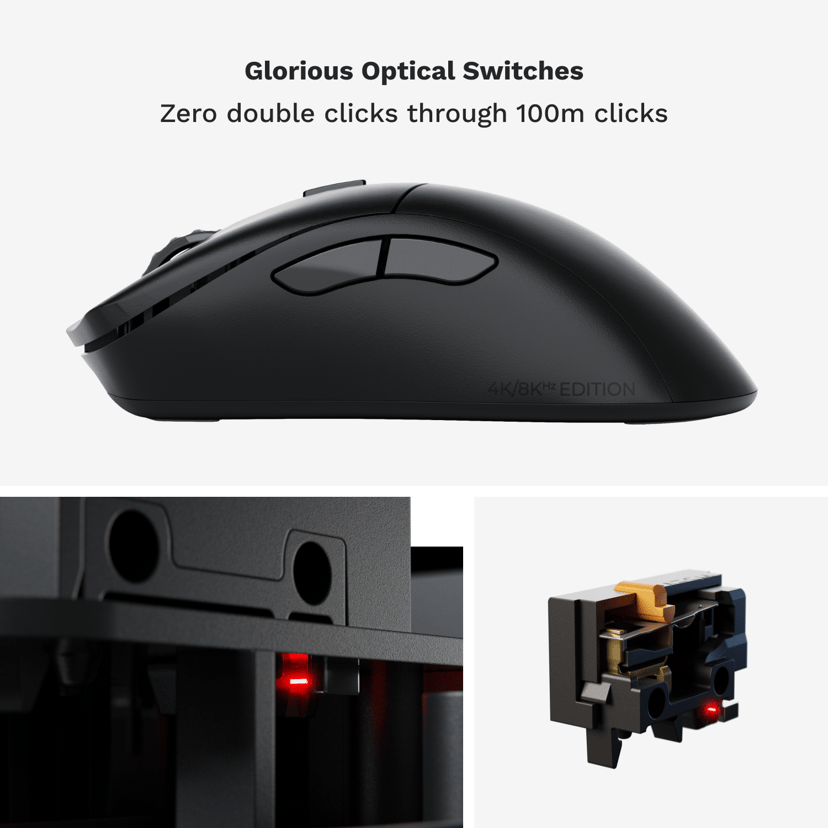 Glorious Gaming Model D 2 PRO Wireless datamus Spilling Høyre hendt RF kabel-fri Optisk 26000 DPI RF kabel-fri