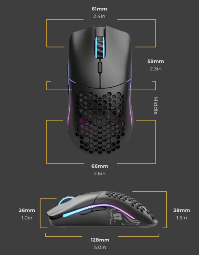 Glorious Model O Matte Wireless RF trådløst
