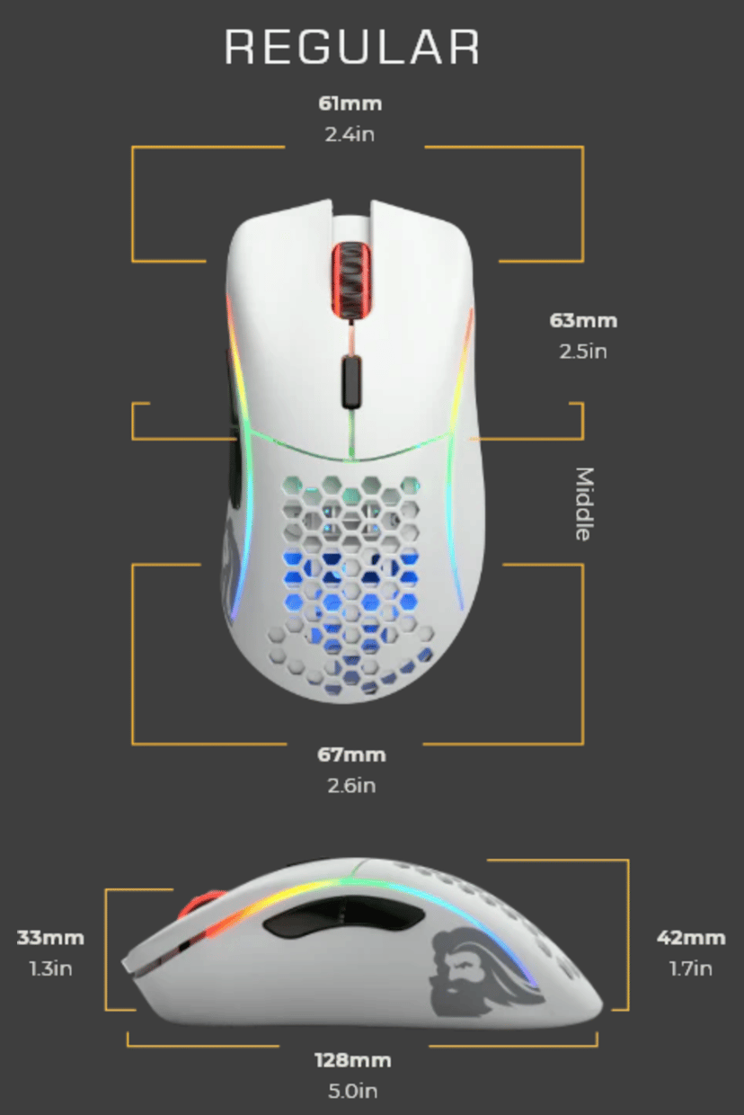 Glorious Gaming Model D Wireless datormöss Spela högerhand RF Trådlös 19000 DPI RF Trådlös