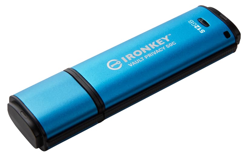 Kingston Ironkey Vault Privacy 50C 512GB USB-C Zwart, Blauw