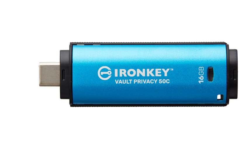 Kingston Ironkey Vault Privacy 50C 16GB USB-C Zwart, Blauw