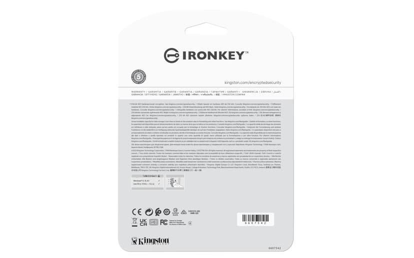 Kingston Ironkey Vault Privacy 50C 128GB USB-C Zwart, Blauw