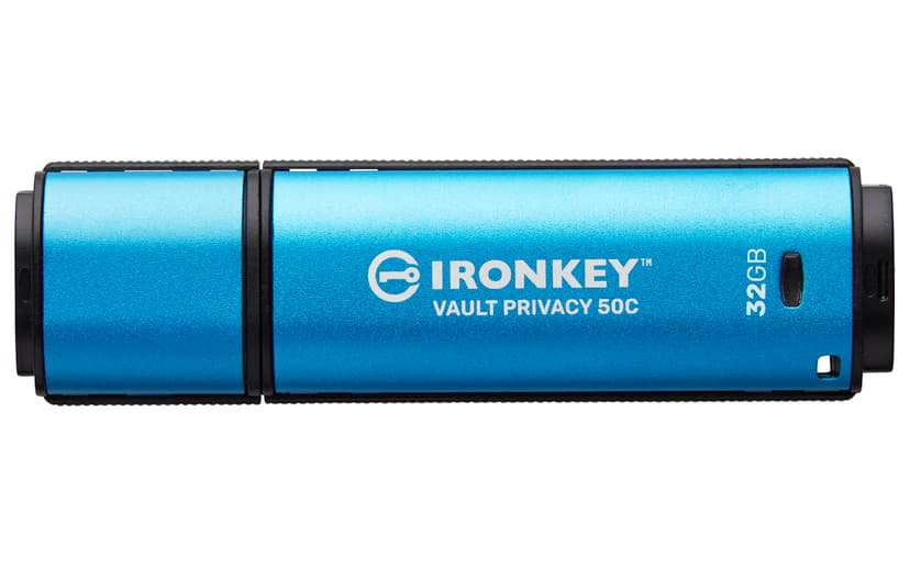 Kingston Ironkey Vault Privacy 50C 32GB USB-C Zwart, Blauw