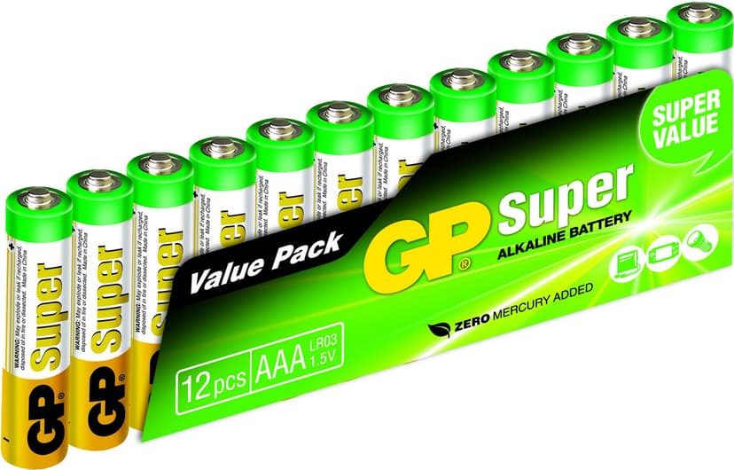 GP Battery Super Alkaline 12pcs AAA/LR03