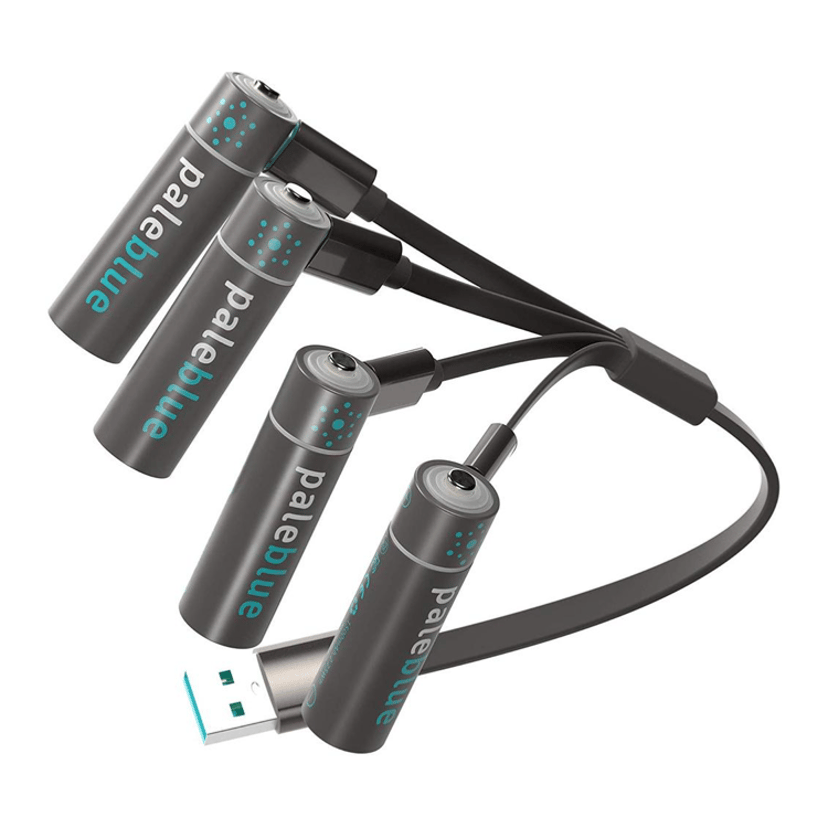 PALE BLUE Sustainability Kit 8xAA/8xAAA Inkl 4x Laddningskabel