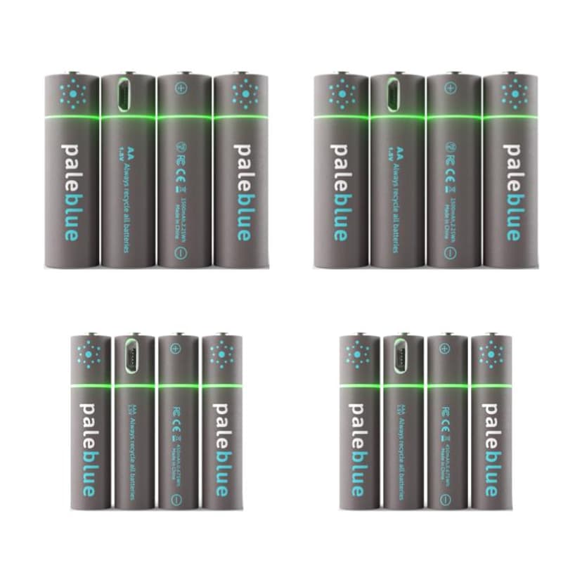 PALE BLUE Sustainability Kit 8xAA/8xAAA sis. 4 latauskaapelia