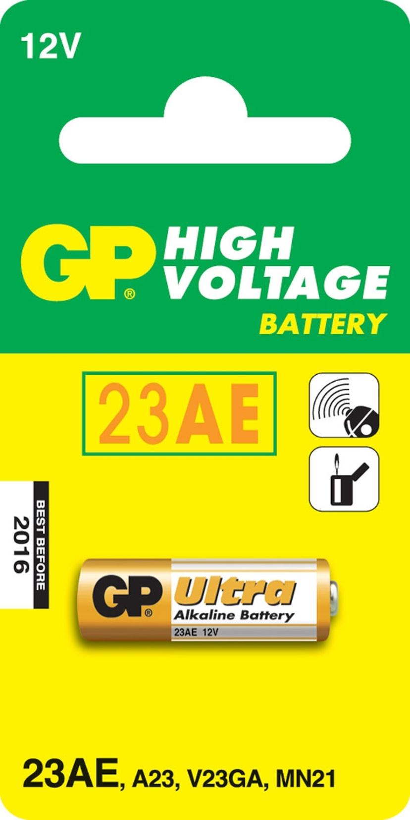 GP Ultra Alkaline LRVO8/A23/V23GA/MN21 12V 1-Pack