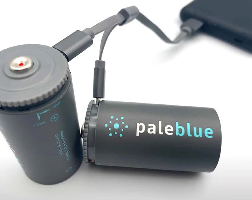 PALE BLUE Rechargeable Battery D 5000mAh 2-Pack With 2x1 Charging Cable