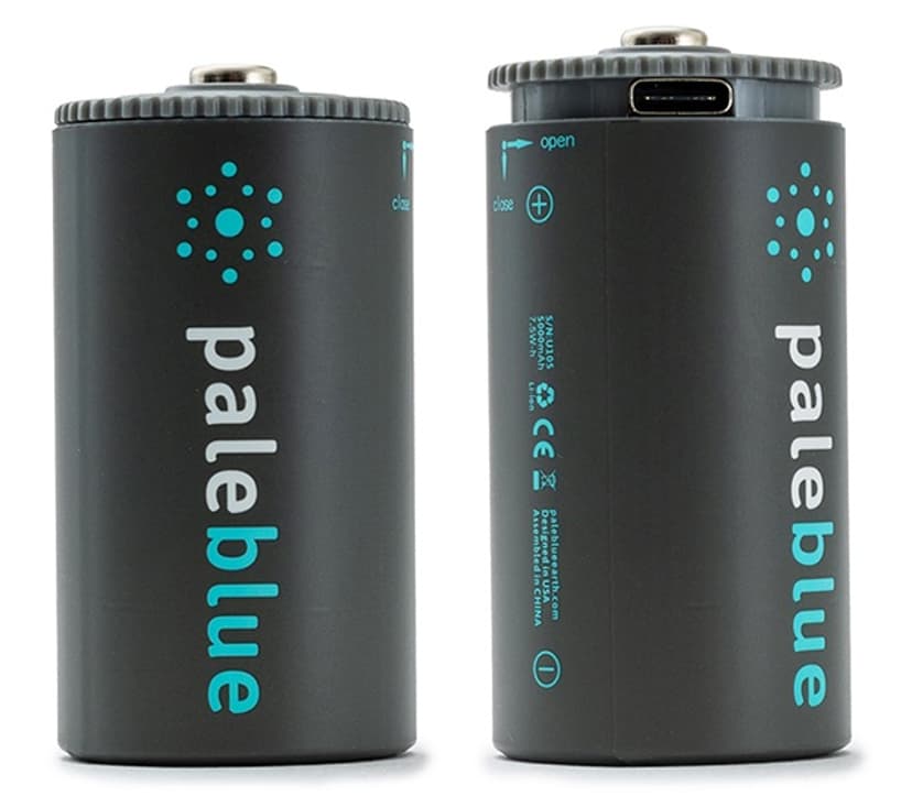 PALE BLUE Uppladdningsbart Batteri D 5000mAh 2-Pack Inkl 2x1 Laddningskabel
