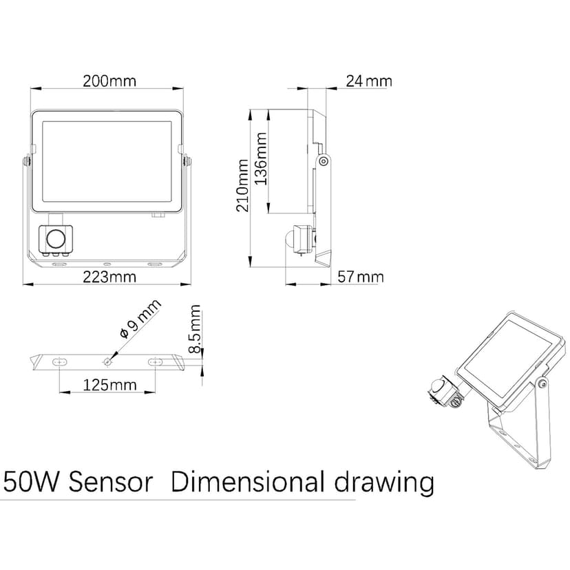Philips ProjectLine Spolight 50W 4750 Lumen Sensor