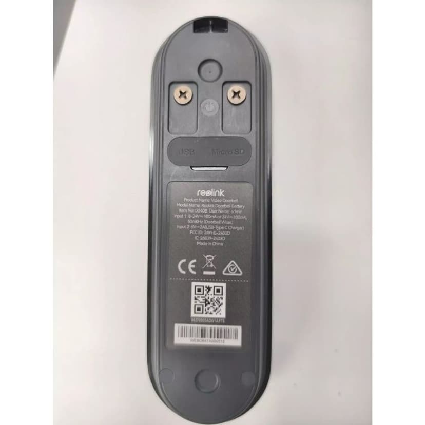 Reolink Smart Video Dørklokke 4MP Batteridrevet