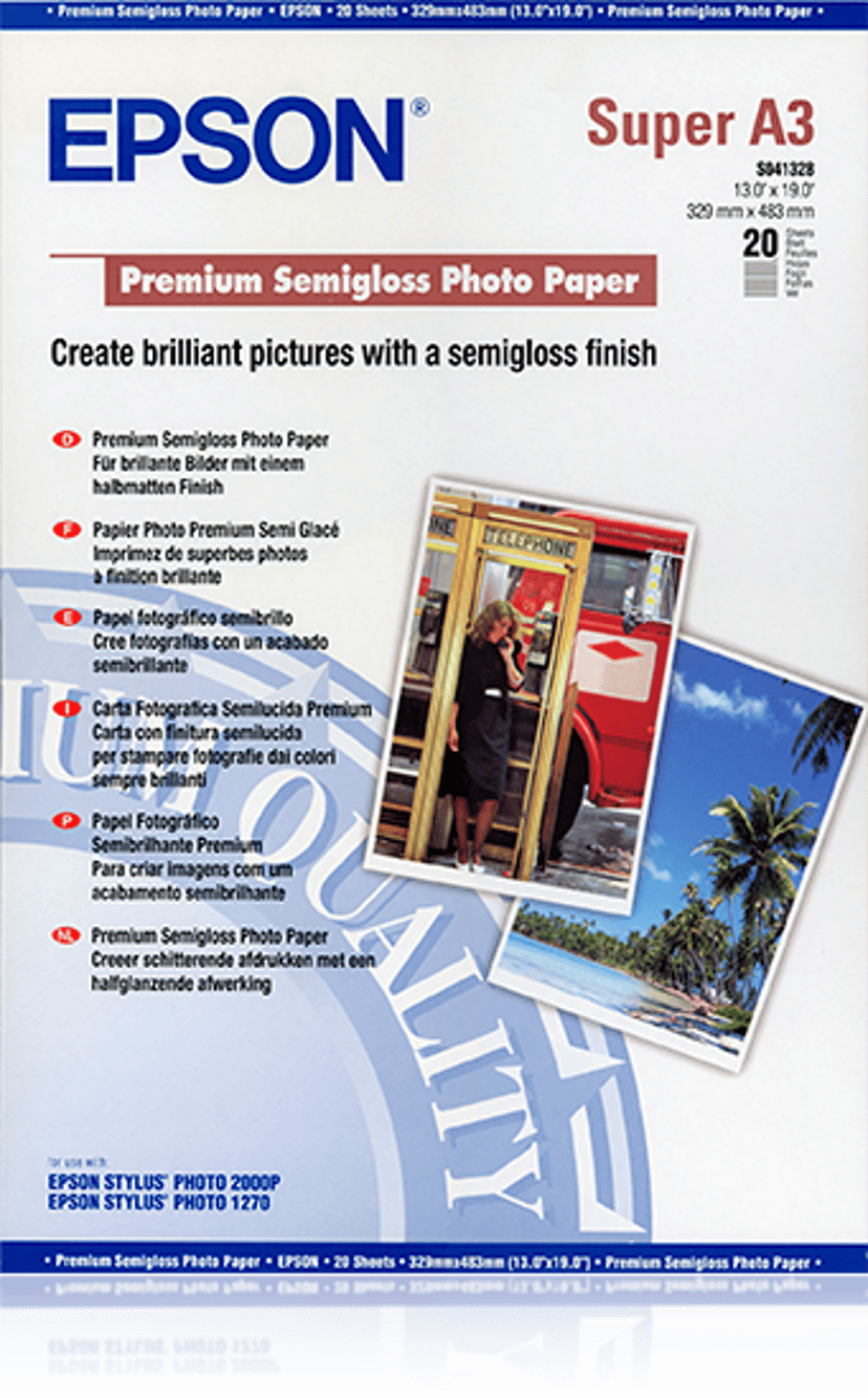 Epson Papir Photo Premium Semi Glossy A3+ 20-ark 250G