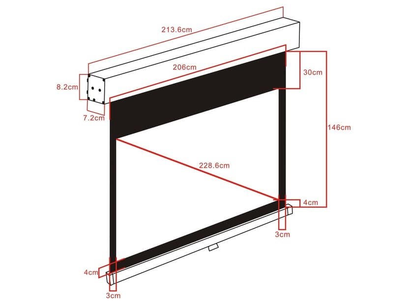 Multibrackets Projektorduk Deluxe Manuell Self-Lock 16:9 90"