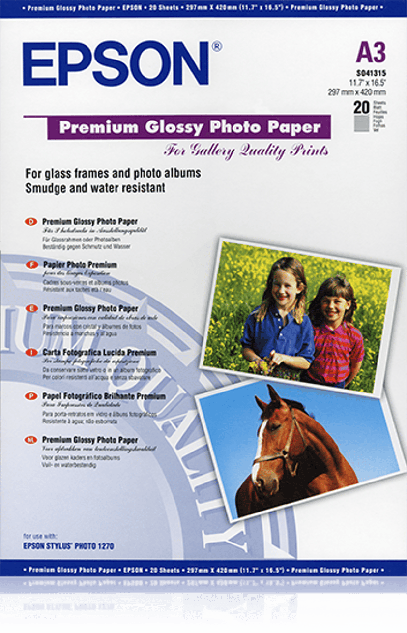 Epson Papir Photo Premium Glossy A3 20-Ark 255g