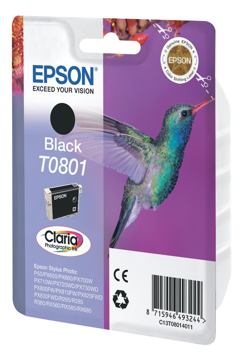 Epson Blæk Sort T0801 R265/360/RX560